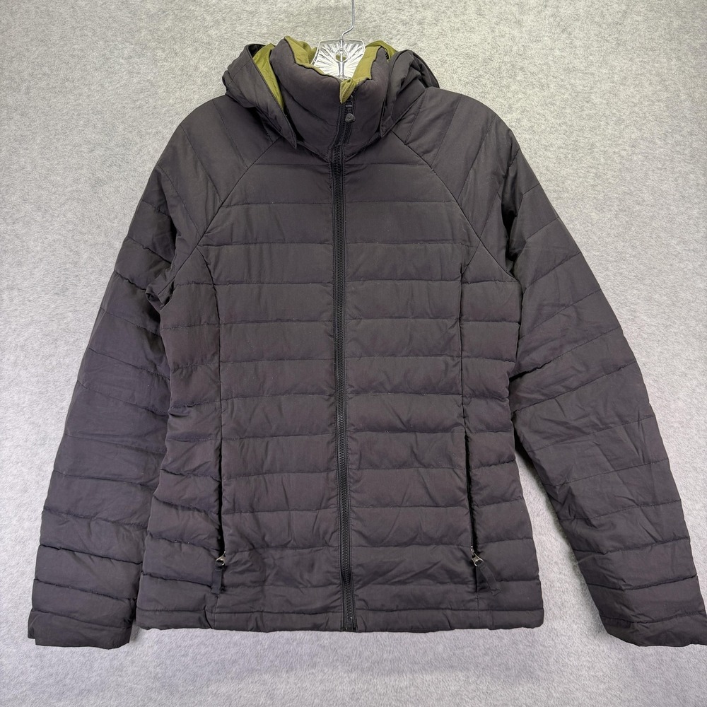 Burton [ak] Jacket Womens Medium Gray Hooded Down Puffer Quilted Ski Snowboard